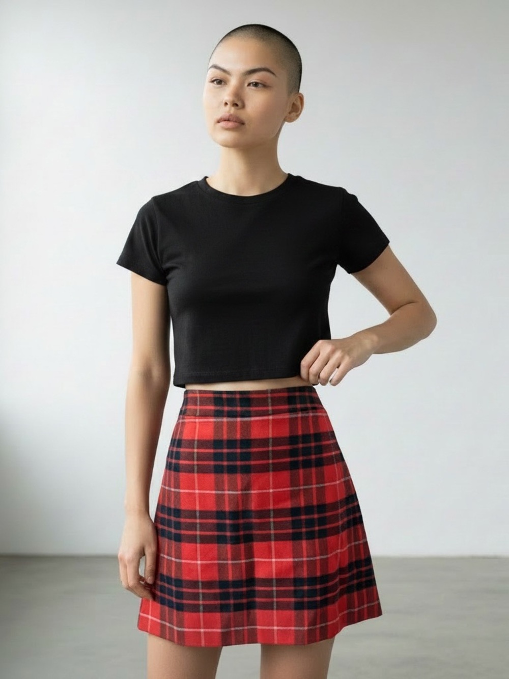 J Crew Red Plaid Wool Blend Tartan Mini Skirt sz 4